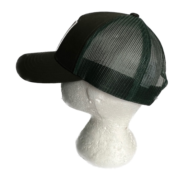 Woods Snap Back Cap Trucker Hat Dark Green 3 Trees Adult Unisex 100% Cotton - Picture 7 of 10